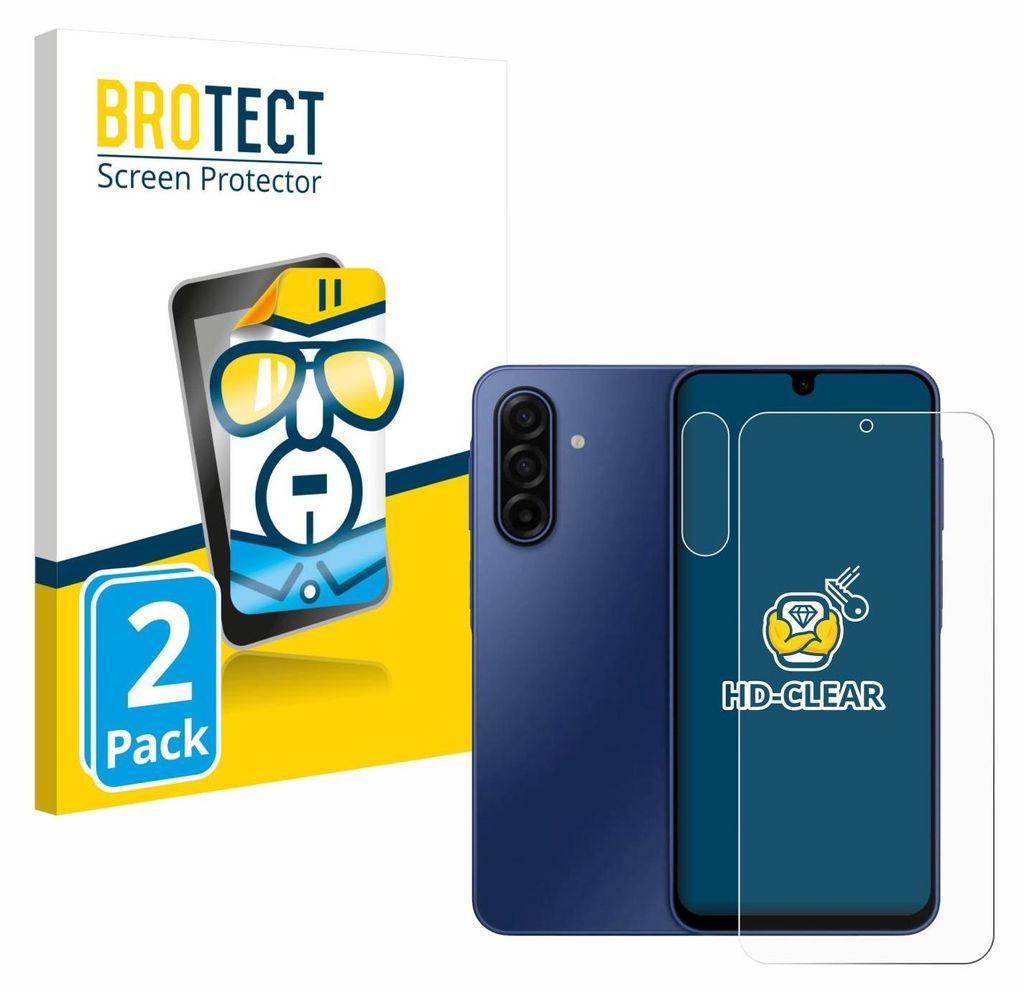 A product shot showing packaging for screen protectors and the screen protectors themselves, along with a depiction of a smartphone.