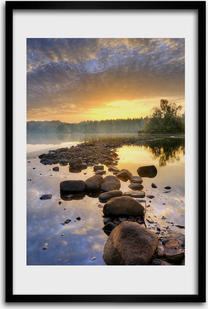 Bild - Bilderrahmen - 40 cm x 60 cm - MDF - Rahmen - Wandkunst - See
