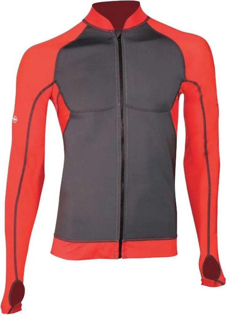 Beuchat Atoll 2 Mm Langarm-rash Guard Mit Durchgehendem Reißverschluss Rot S Herren Rot S