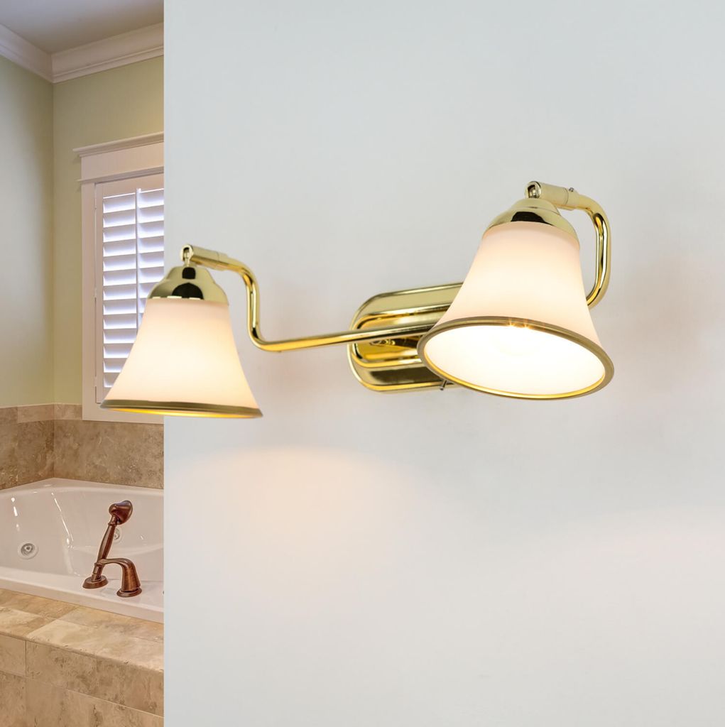 Verstellbare Wandlampe mit Schalter Jugendstil in Gold 3xE14 Leuchte Bad Spiegel