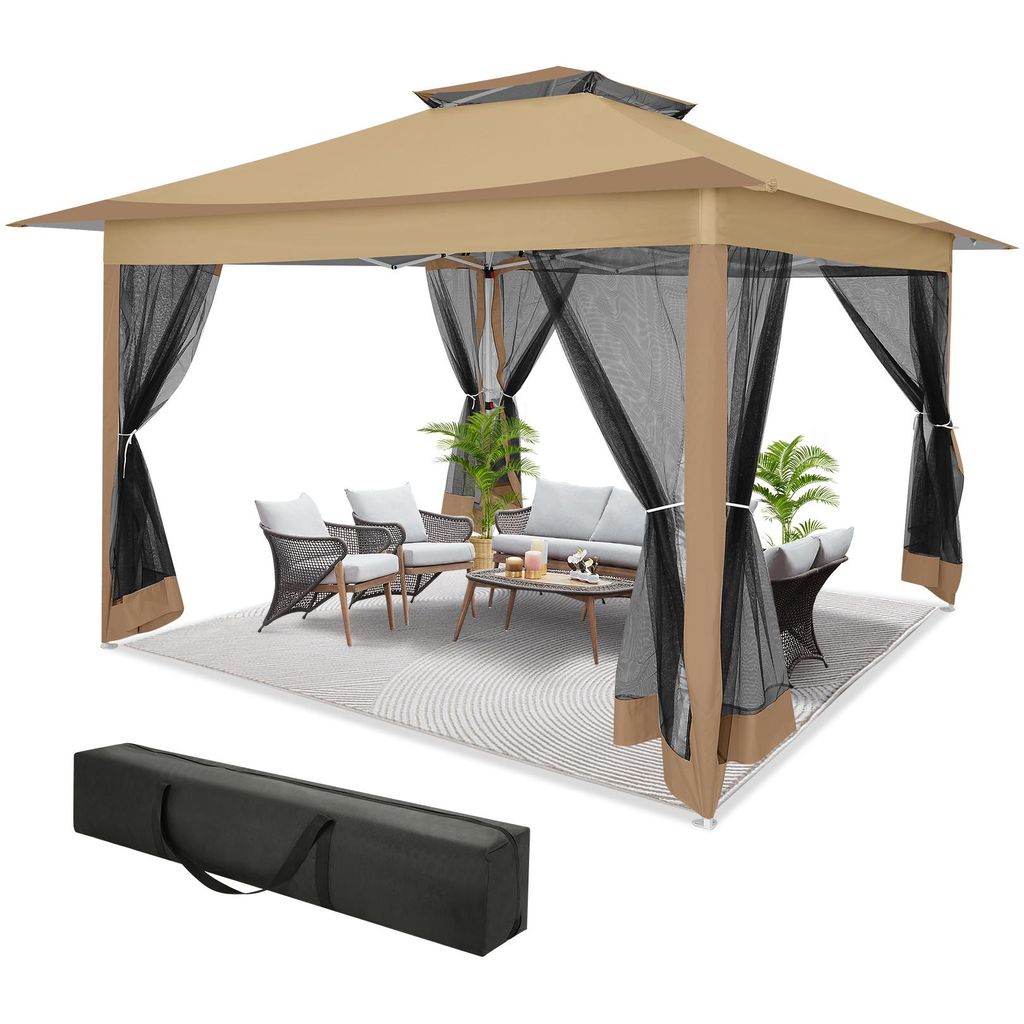 Pavillon 3.6x3.6m, Faltpavillon,Festzelt Gartenzelt mit 4 Produktbild 
