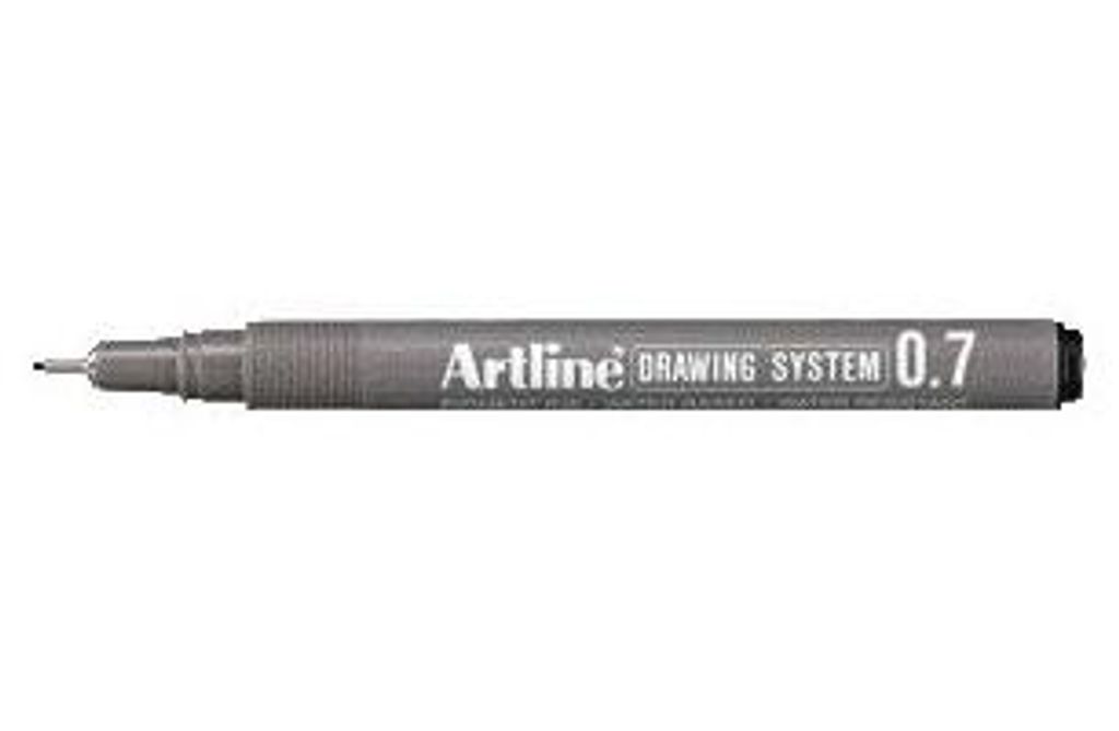 Artline - Technischer Fineliner 0,7 mm schwarz | 12 Stück