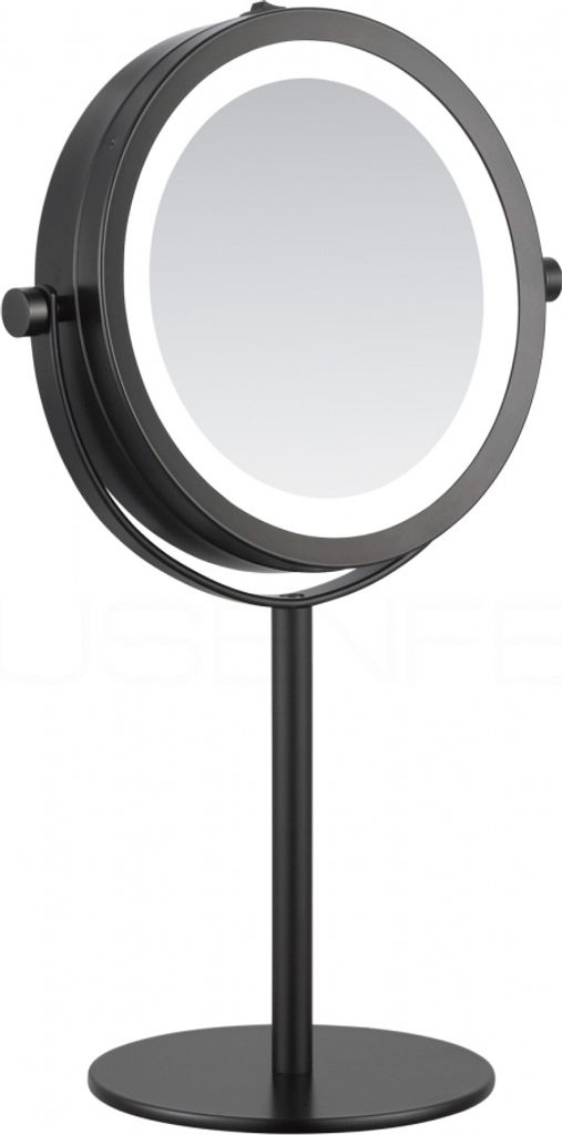 DEUSENFELD SL7BB - Batterie LED Doppel Stand Kosmetikspiegel, 7x Vergrößerung + Normalspiegel, Ø17,5cm, 360° horizontal schwenkbar, 35 SMD Tage...