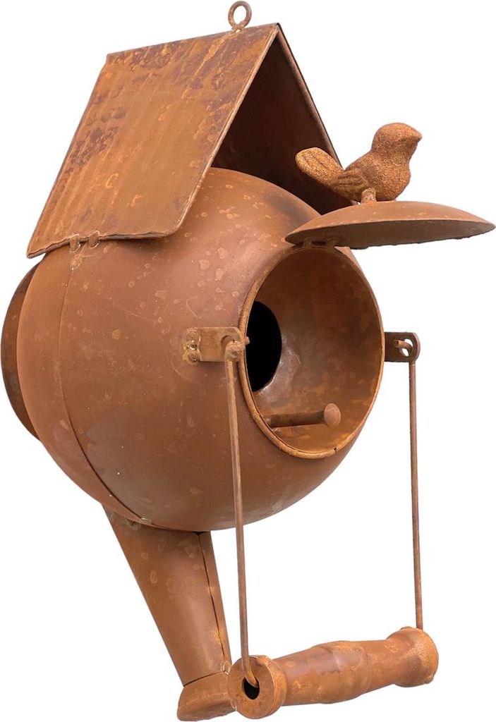 DanDiBo Mangeoire pour oiseaux à suspendre Rouille noble Image du produit 