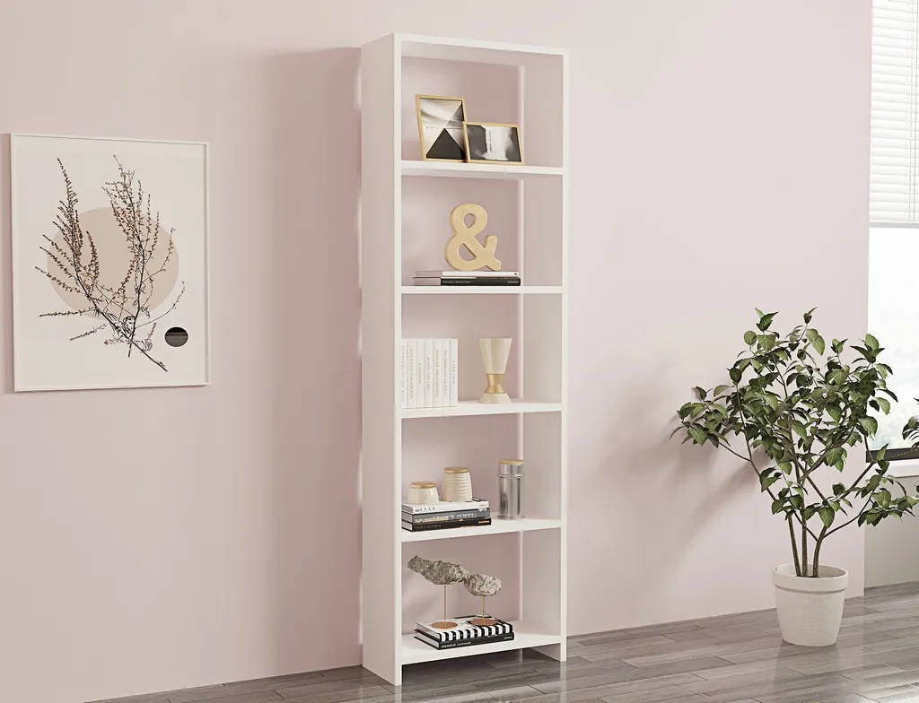 Grande bibliothèque blanche 160 cm Skye Decor - Étagère fine et design