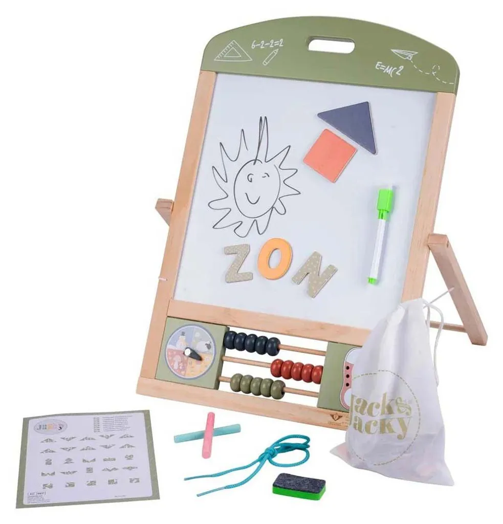 Bureau enfant scolaire en bois avec surface tableau blanc effaçable 80cm
