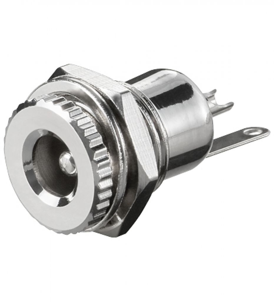 goobay DC Einbaubuchse Stift 2,5 mm metall mit Lötfahnen Image du produit 