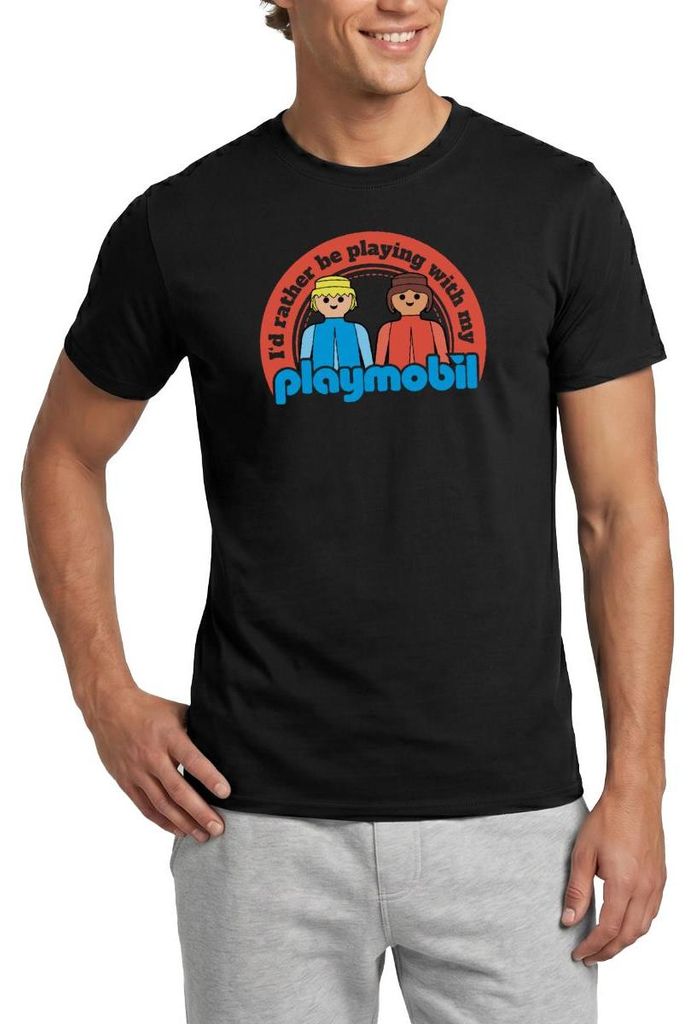 Spreadshirt PLAYMOBIL Logo für PLAYMOBIL Lovers Männer T-Shirt, XXL, Schwarz