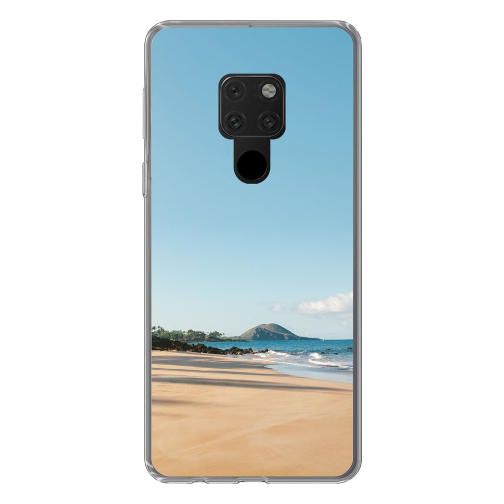 MuchoWow Handyhülle Schutzhülle Hülle für Huawei P40 Lite Strand - Sommer - Palmen Silikon Softcase Handy Hülle - Handy