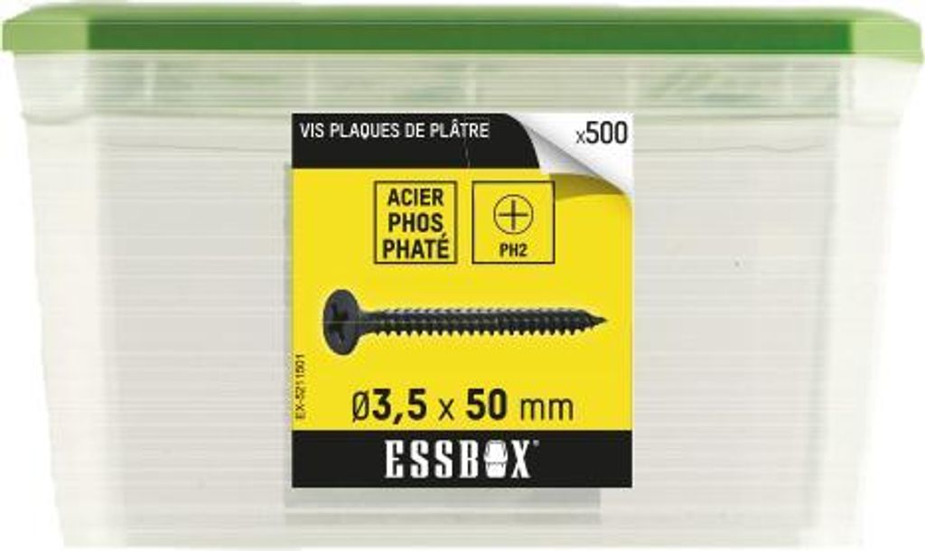 ESSBOX SCELL-IT Schraube Gipskarton - Ø3,5 mm x 50 mm - Packung mit 500 Stück - EX-5211501