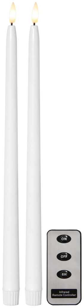 Bougies LED en forme de tige « Flamme Slim », lot de 2, Image du produit 