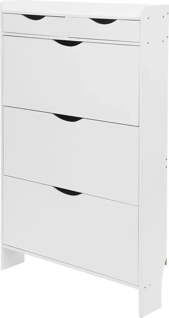 Armoire 3 tiroirs blancs - Solution gain de place pour chaussures de famille