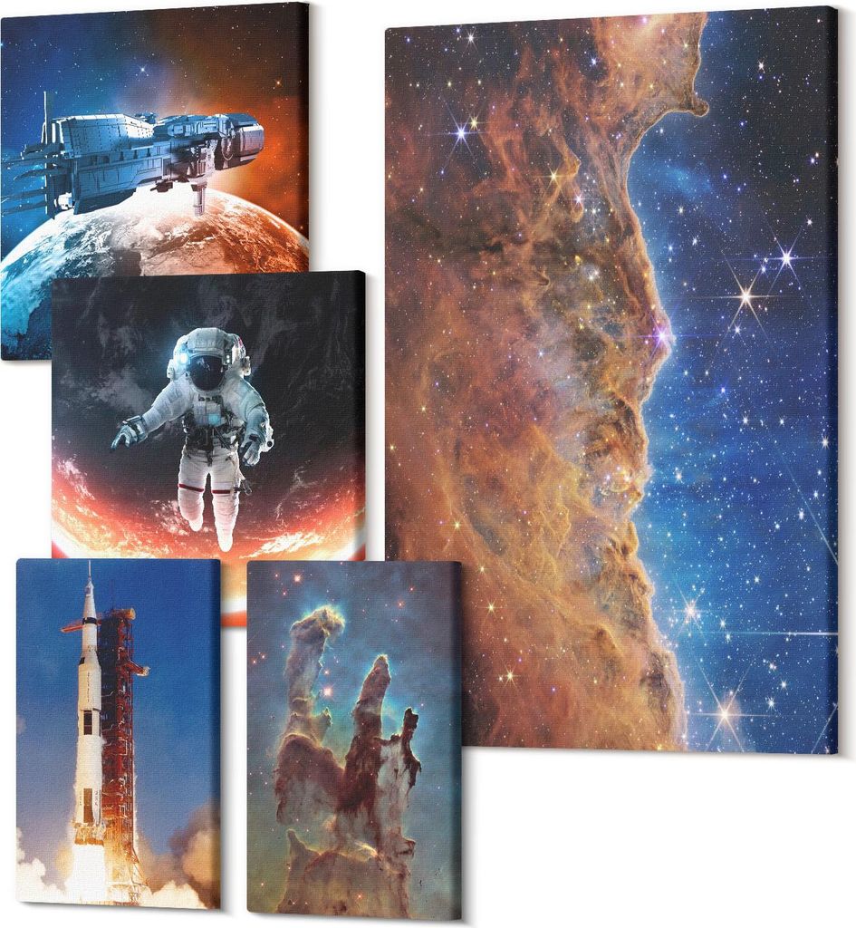 Leinwandbilder Mehrteilig 5-teilig – Modernes Design – Hochwertiger Polycanvas Kunstdruck – Wanddekoration & Wandkunst – Bilder für Zuhaus...