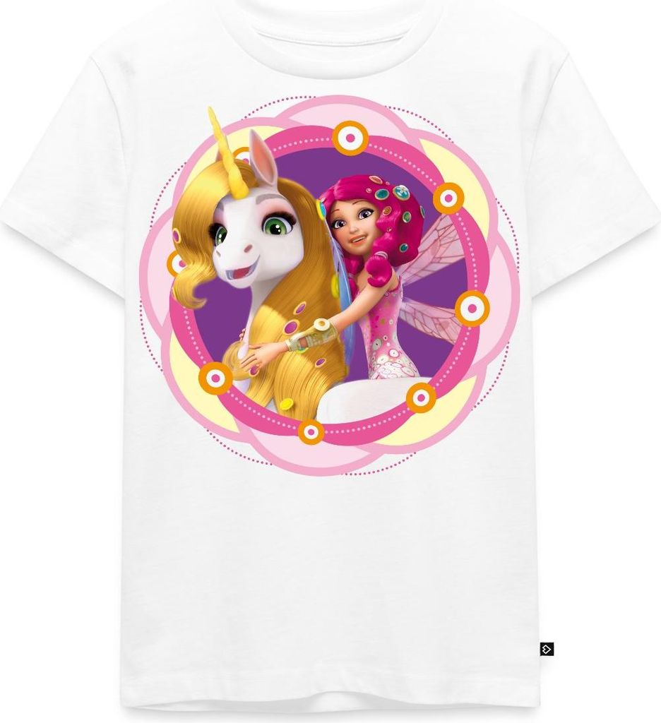 Spreadshirt Mia and Me Einhorn Onchao Und Mia In Centopia Kinder Premium T-Shirt, 110/116 (4 Jahre), Weiß