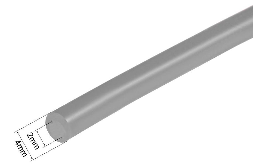 Silikon Rohr flexibel Gummirohr Luftschlauch 2mm ID x 4mm OD 1m Wasserrohr fš¹r Pumpe Transfer grau