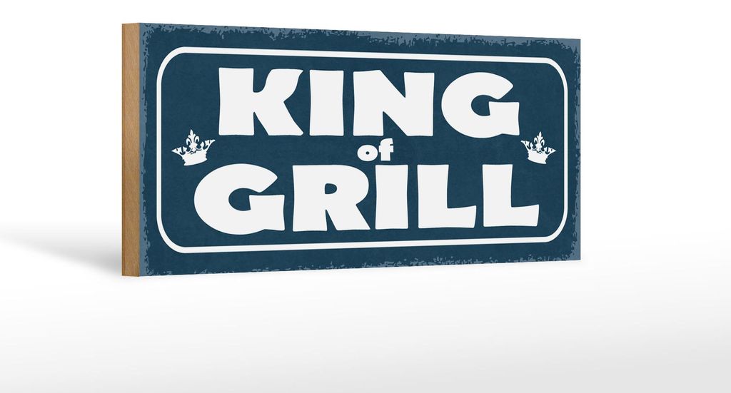 Holzschild Hinweis 27x10cm King of Grill Grillen Produktbild 