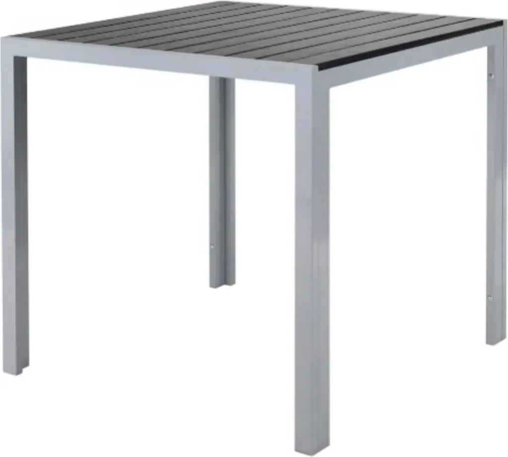 Table de jardin résistante aux intempéries en aluminium et WPC grise