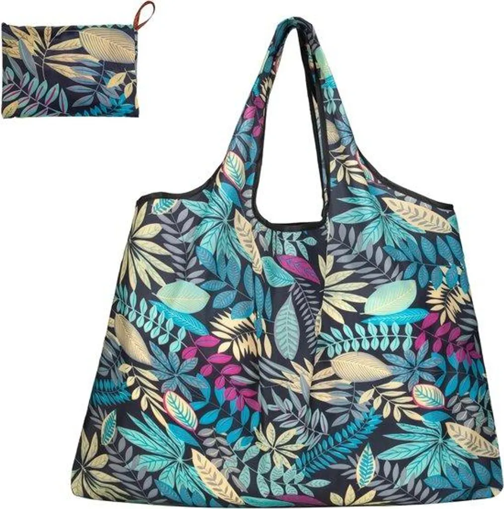 Sac de voyage écologique 50x66 cm, motif feuilles jaunes - Sac durable