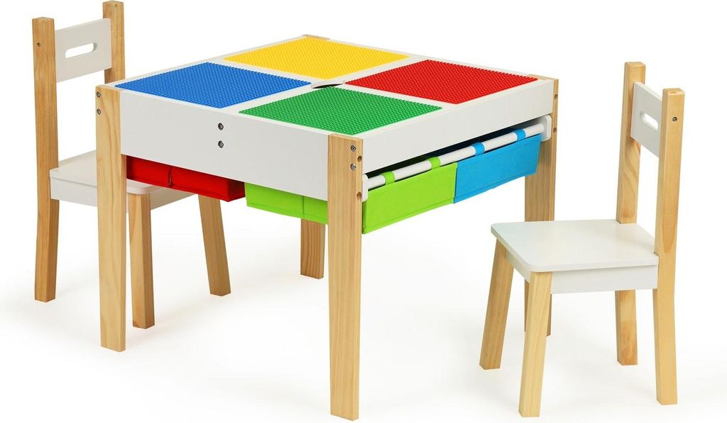 Ensemble mobilier enfant en bois : table + 2 chaises Image du produit 