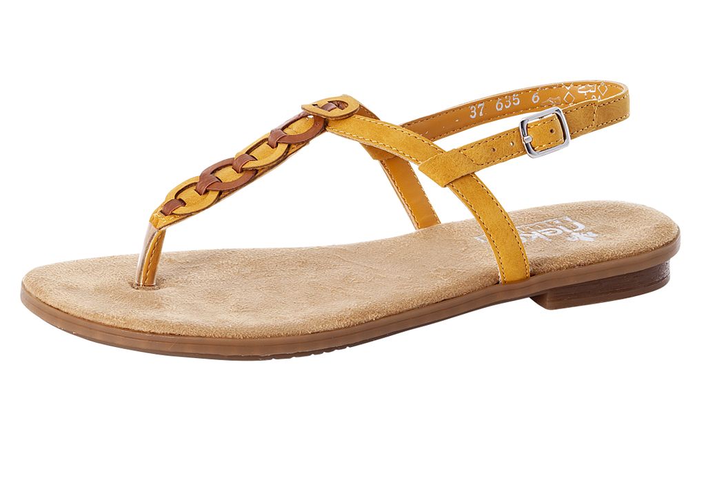 Rieker Damen Sandalen Sandaletten Zehentrenner 64276-68, Größe:40 EU, Farbe:Gelb
