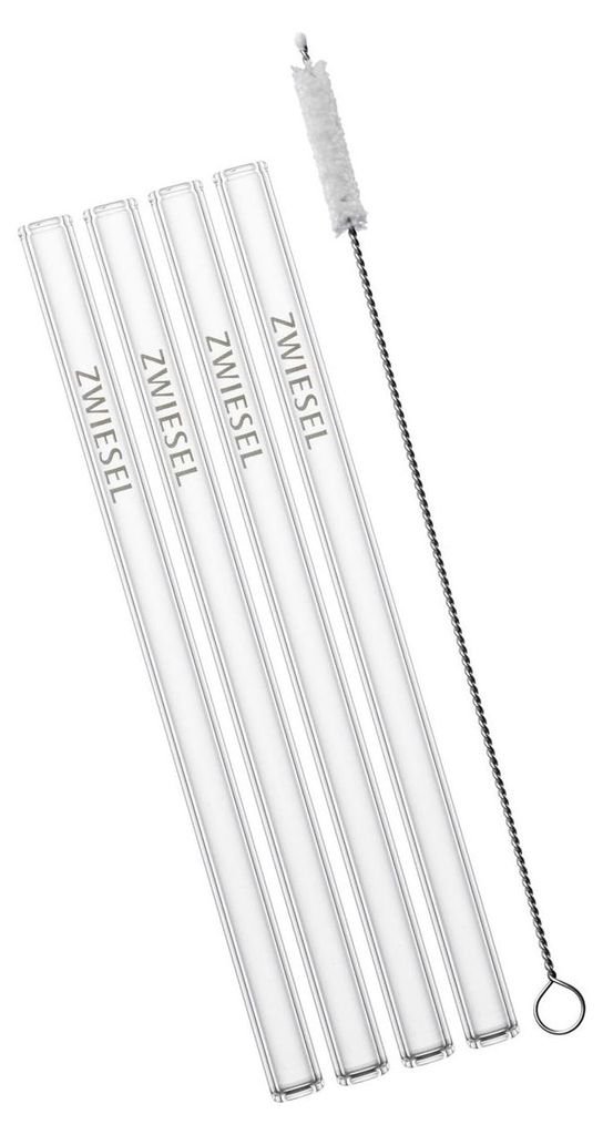 Schott Zwiesel 1 Stück 4er Set Glastrinkhalm kurz tritan· kristall· spülmaschinenfest· Glastrinkhalm, Accessoires 121513
