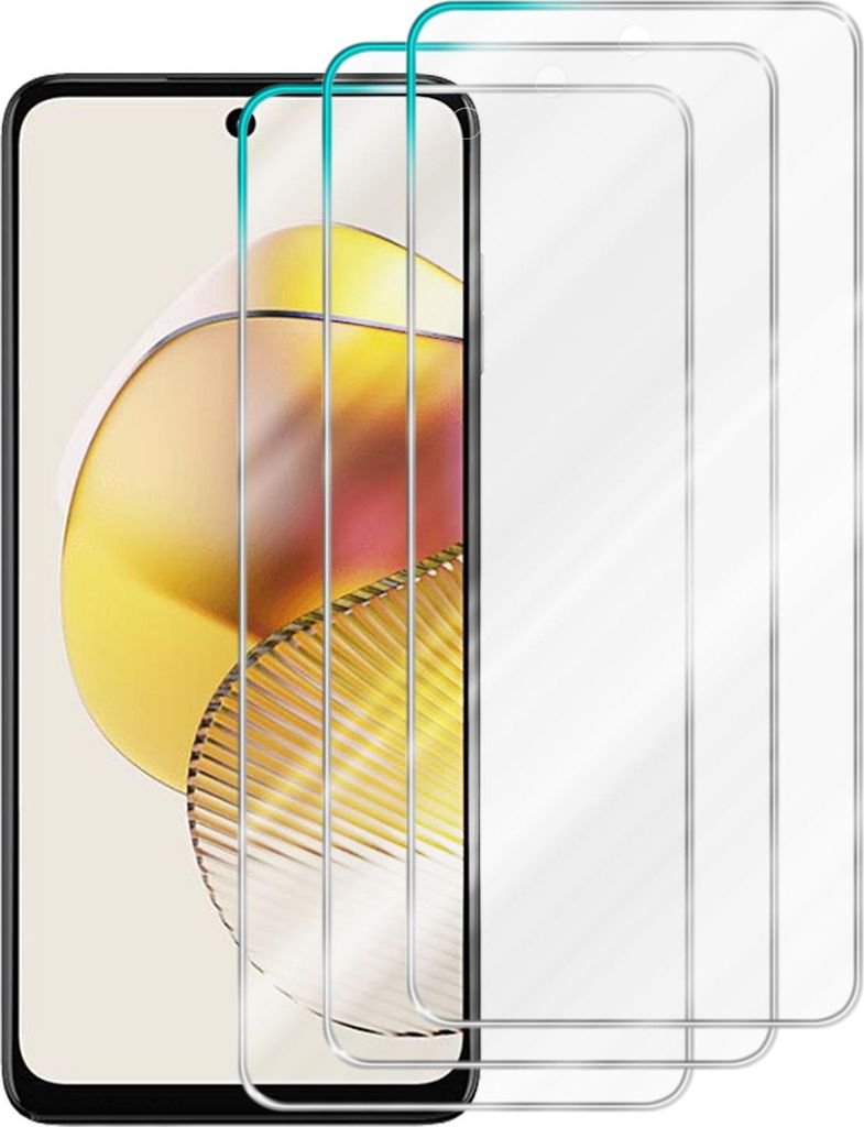 Cadorabo 3x Schutzfolie für Motorola Moto G73 in KRISTALL KLAR Gehärtetes Tempered Display-Schutzglas Panzerfolie