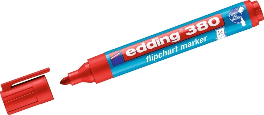 Evidenziatore Rosso Edding 380 - Punta Tonda per Appunti al Top