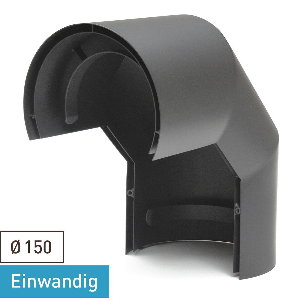 Raik Basic Thermoschild 150mm gussgrau doppelt für 3teiligen Bogen 90° für Rauchrohr / Ofenrohr
