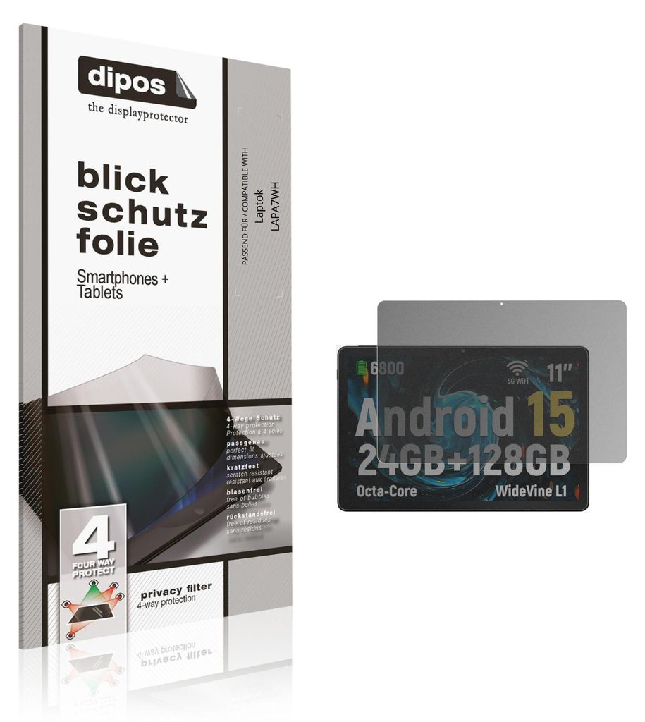 Blickschutzfolie für Laptok LAPA7WH matt Schutzfolie Folie Display Schutz dipos
