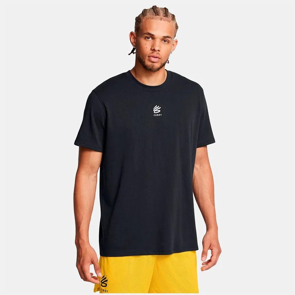 Under Armour Curry Heavyweight Logo Kurzarm-t-shirt Schwarz XL Mann Schwarz XL