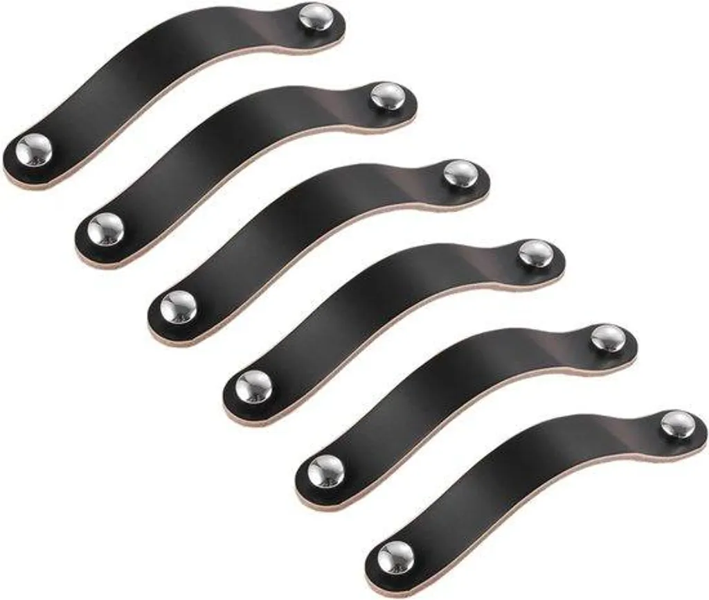 Poignées cuir noir 128 mm lot de 8 antichoc pour sécurité enfant maison