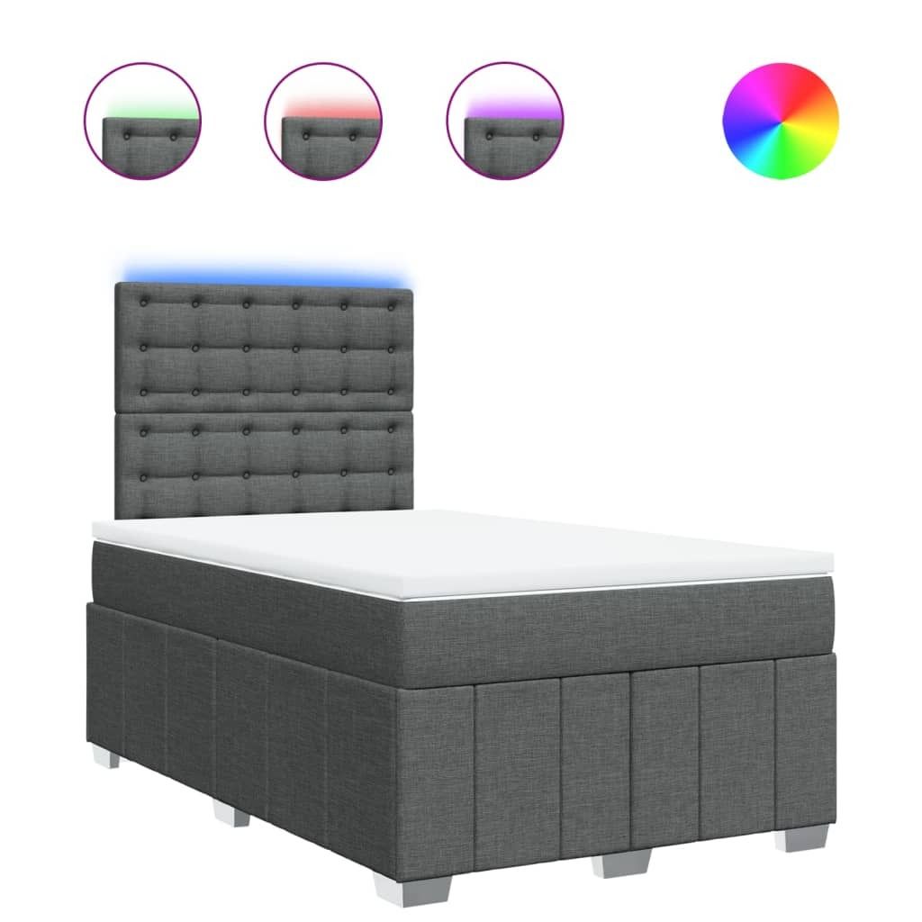 Boxspringbett mit Matratze Dunkelgrau 120x200 cm Stoff