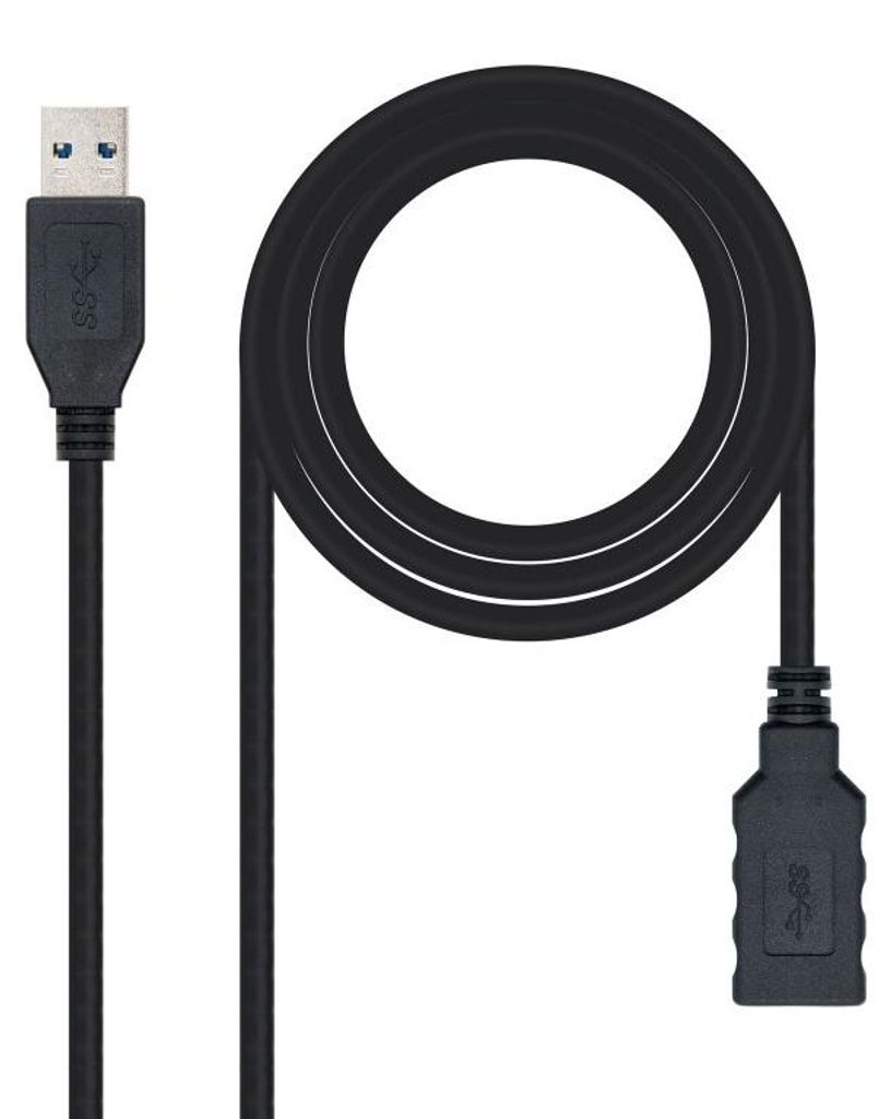 USB 3.0 A zu USB-A-Kabel NANOCABLE 10.01.0902BK 2 m Produktbild 