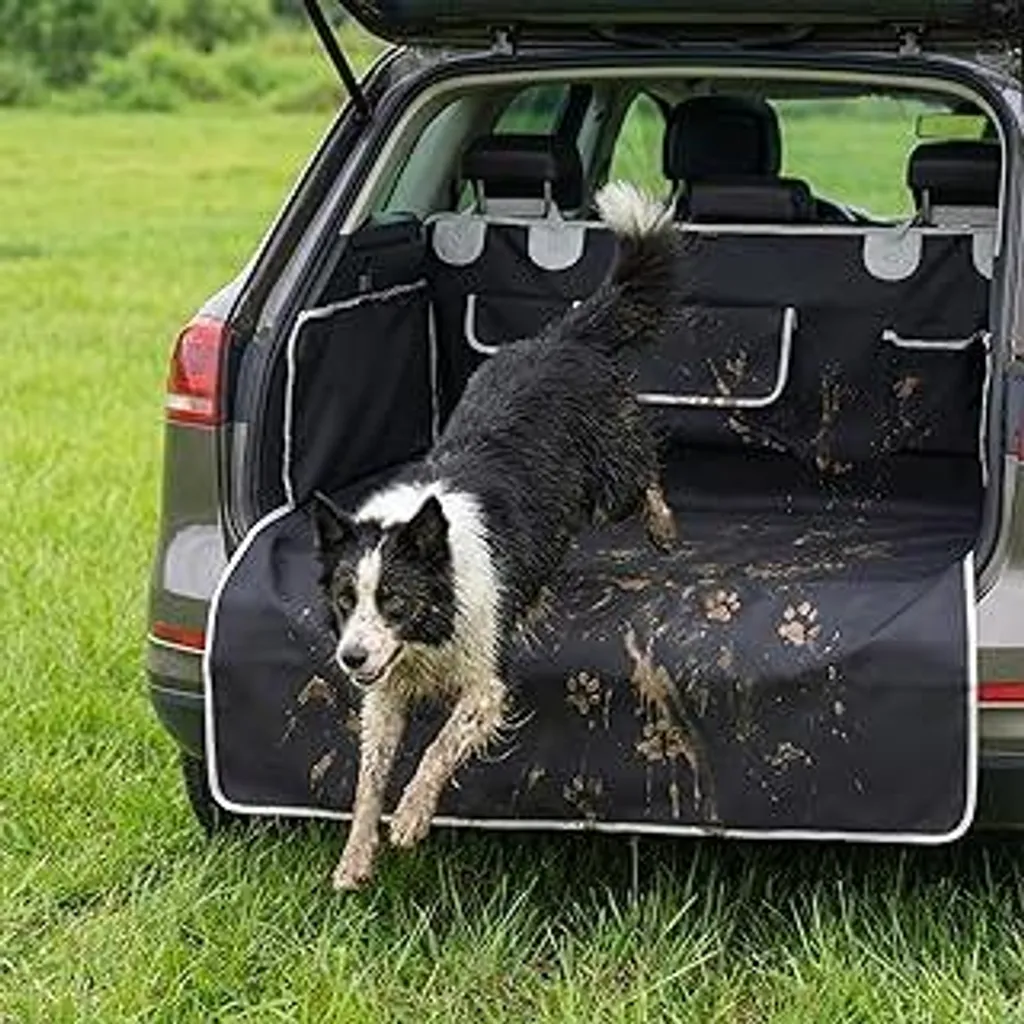Protezione per il bagagliaio dell'auto SUV? Bagagliaio dell'auto con protezione laterale? Tappetino nero per bagagliaio con protezione paraurti? Copertura impermeabile universale per bagagliaio dell'auto 205X115 cm