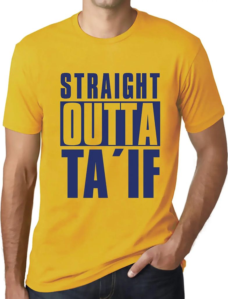 Herren Grafik T-Shirt Direkt aus dem Ta'if – Straight Outta Ta'if – Öko-Verantwortlich Vintage Jahrgang Kurzarm Lustige Druck Geburtstag Gesch...