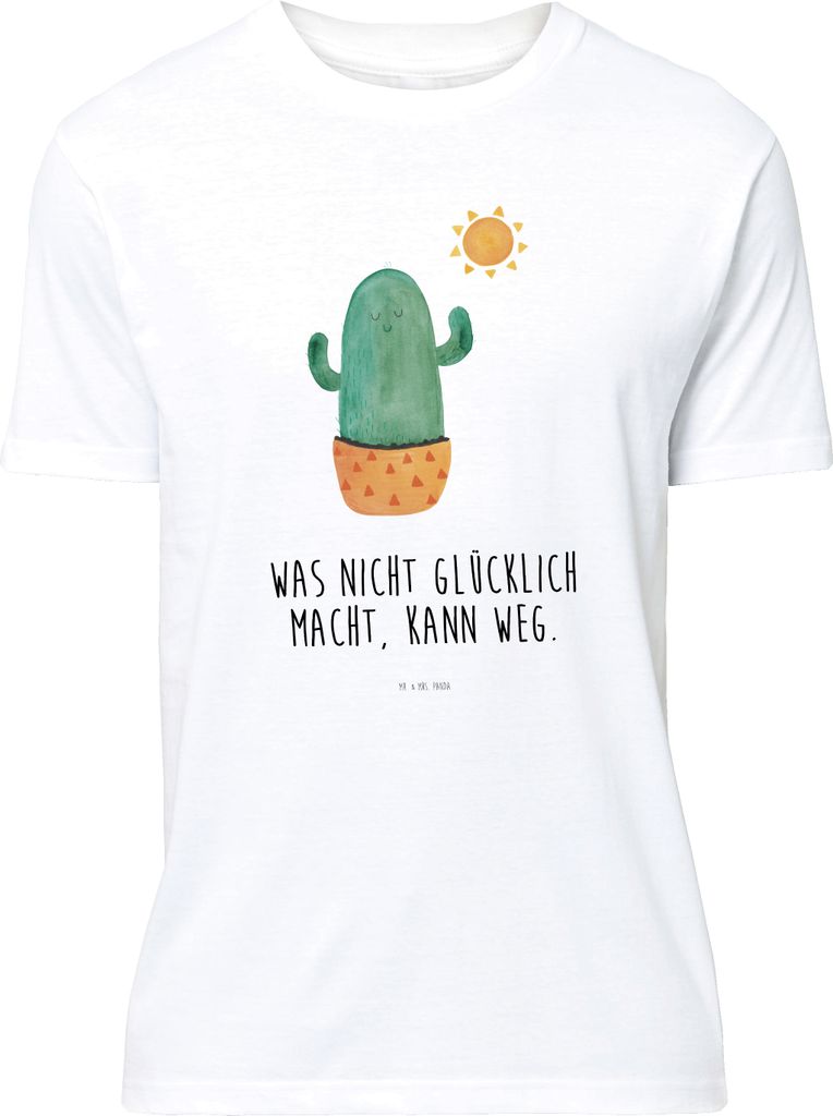 Mr. & Mrs. Panda Tshirt Kaktus Sonne - Weiß - Geschenk, Geschenkidee, Motivation, S T-Shirt, Neustart, Basic-Shirt, mit Spruch, Trennung, oberteil...