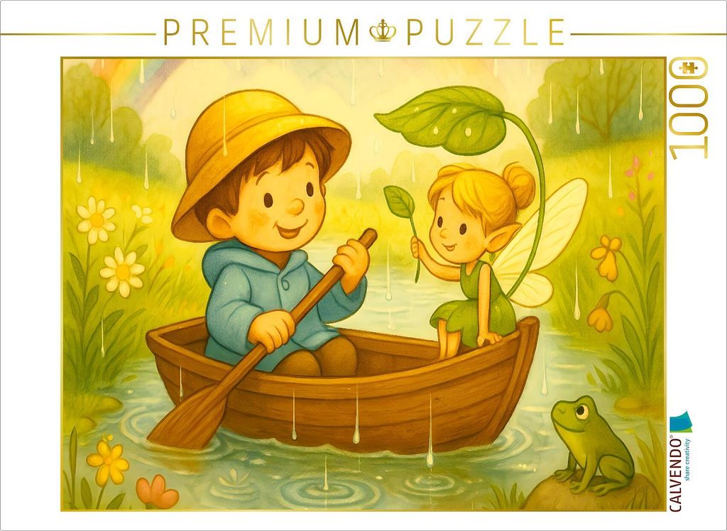 CALVENDO Puzzle Bootsfahrt durch Regenpfützen | 1000 Teile Lege-Größe 64x48cm Foto-Puzzle für glückliche Stunden