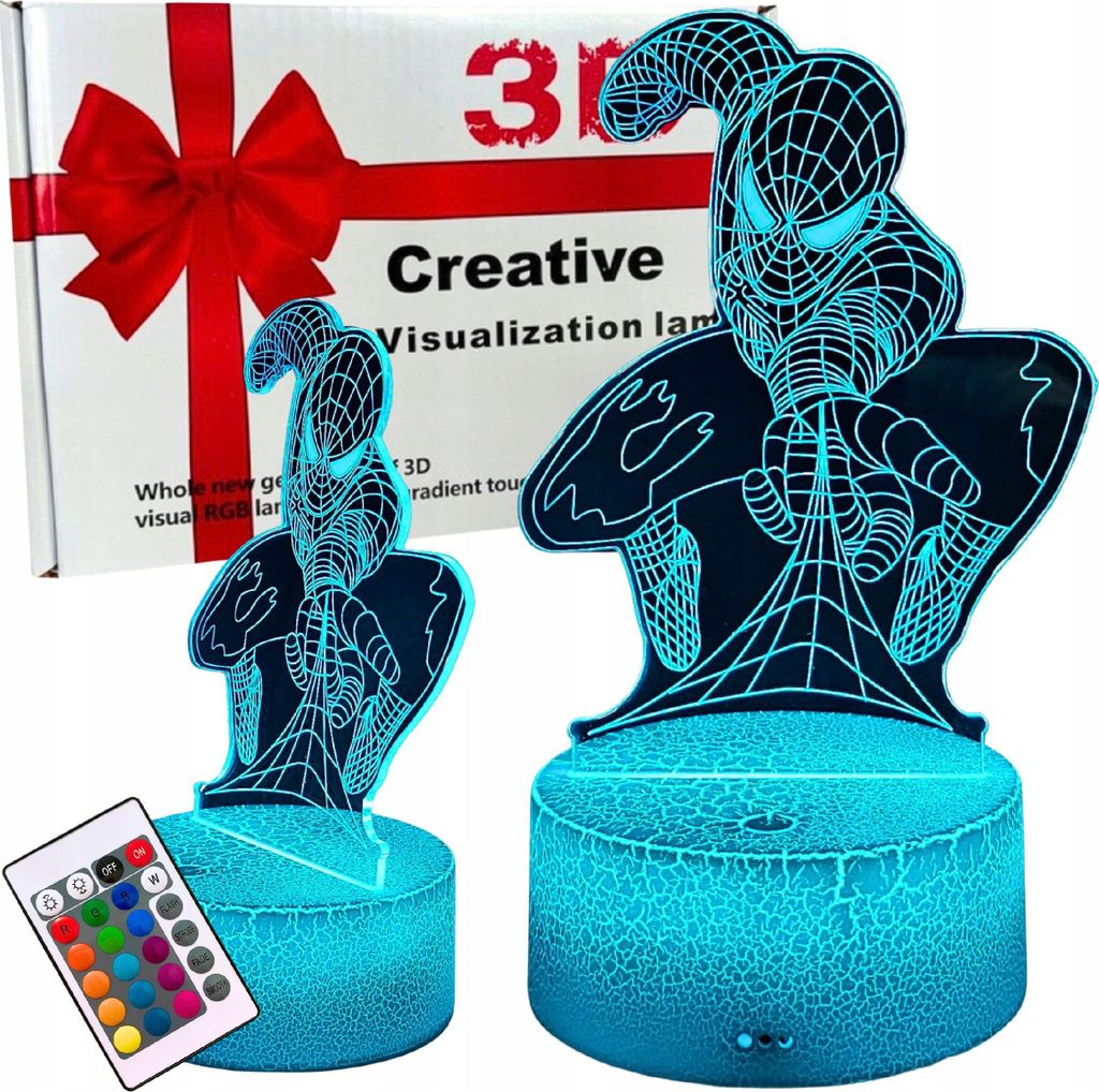 Spiderman Spider-Man 16 LED 3D nočné svetlo pre deti + Obrázok produktu 