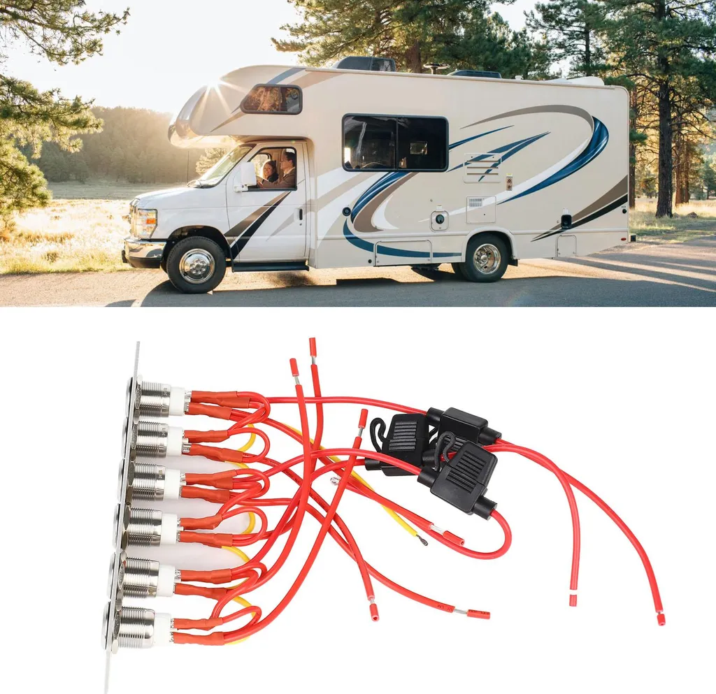 Panneau de commande 12V pour bateau et van avec 6 interrupteurs LED - 4