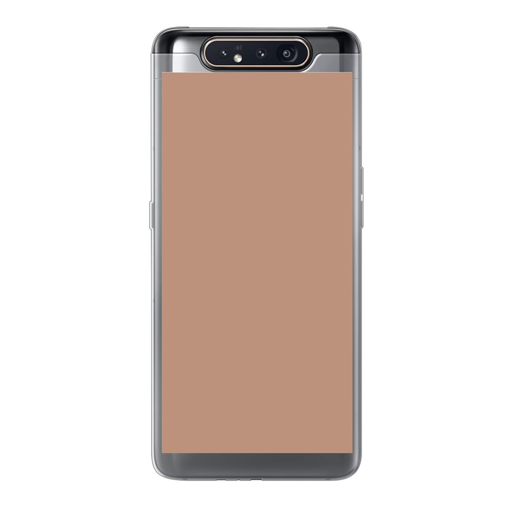 MuchoWow Handyhülle Schutzhülle Hülle für Samsung Galaxy A80 Beige - Farbe - Rosa Silikon Softcase Handy Hülle - Schutzdeckel