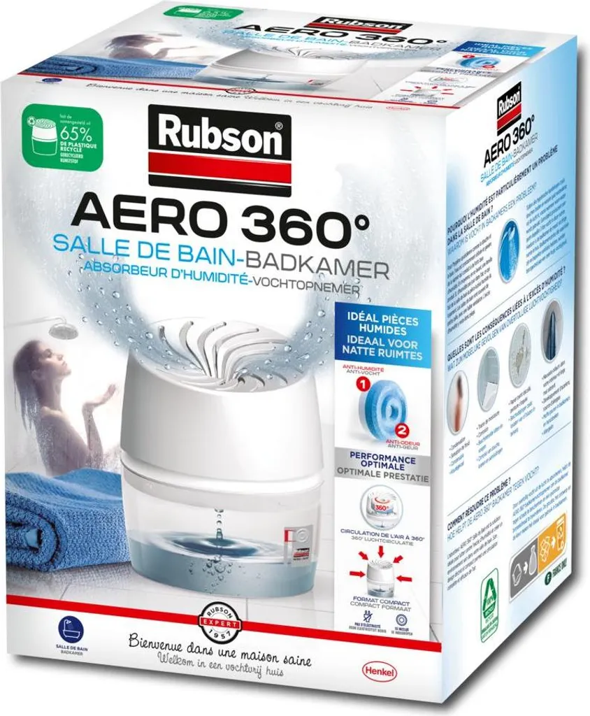 Rubson Aero 360 Système Anti-Humidité Puissant avec Recharge de 450g