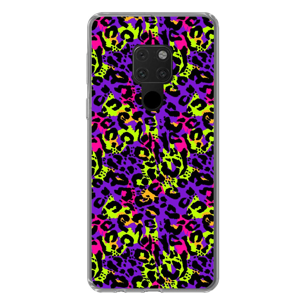 MuchoWow Handyhülle Schutzhülle Hülle für Huawei P40 Lite Tiermuster - Regenbogen - Neon Silikon Softcase Handy Hülle - Handy