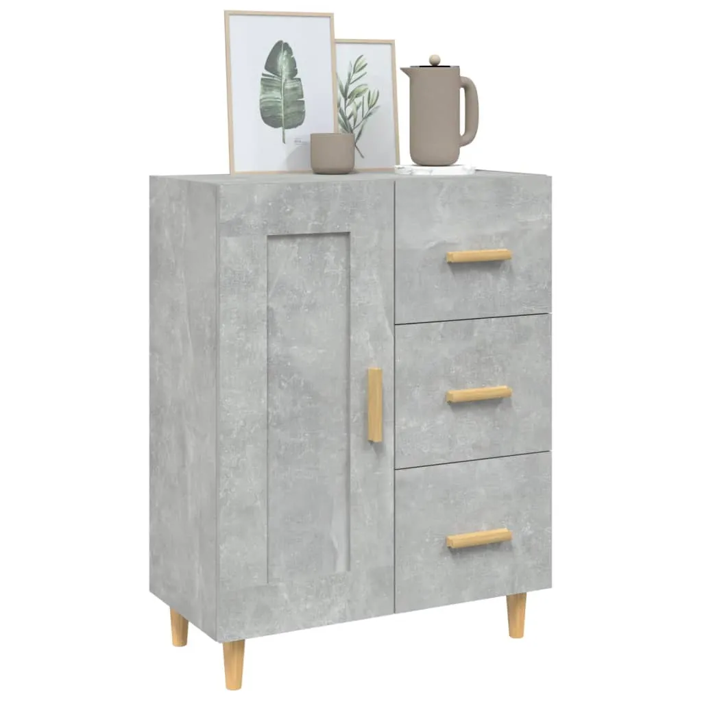 Meuble de rangement 69,5 cm en bois composite gris béton multi-usage - 14