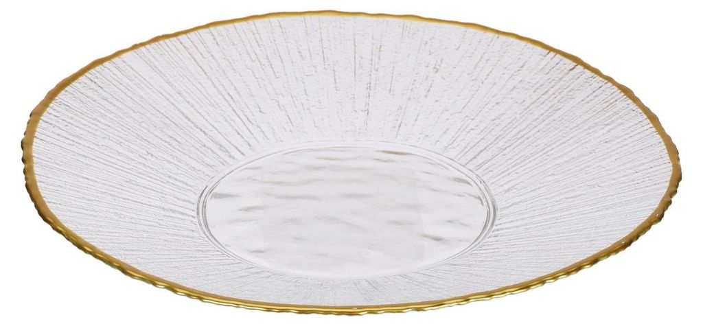 Skleněný talíř z kolekce Siaki - Elegantní design se zlatým Obrázek produktu 