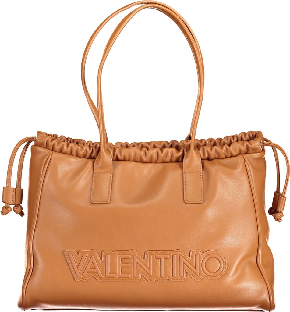 Trendige braune Damen-Schultertasche mit Reißverschluss und Produktbild 