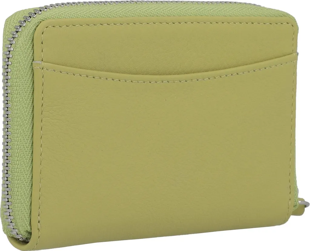Petit portefeuille étui à clés Joy Lemongrass en cuir souple zippé