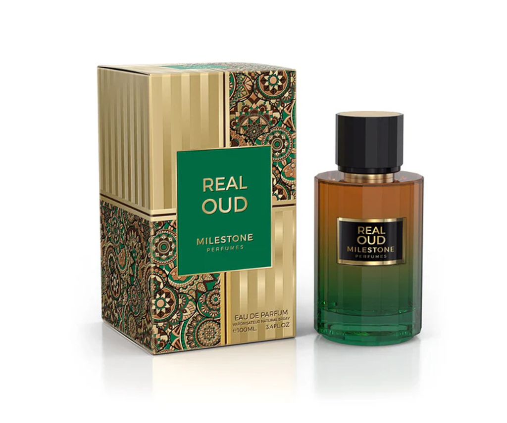 A perfume bottle and its box are displayed on a white background.