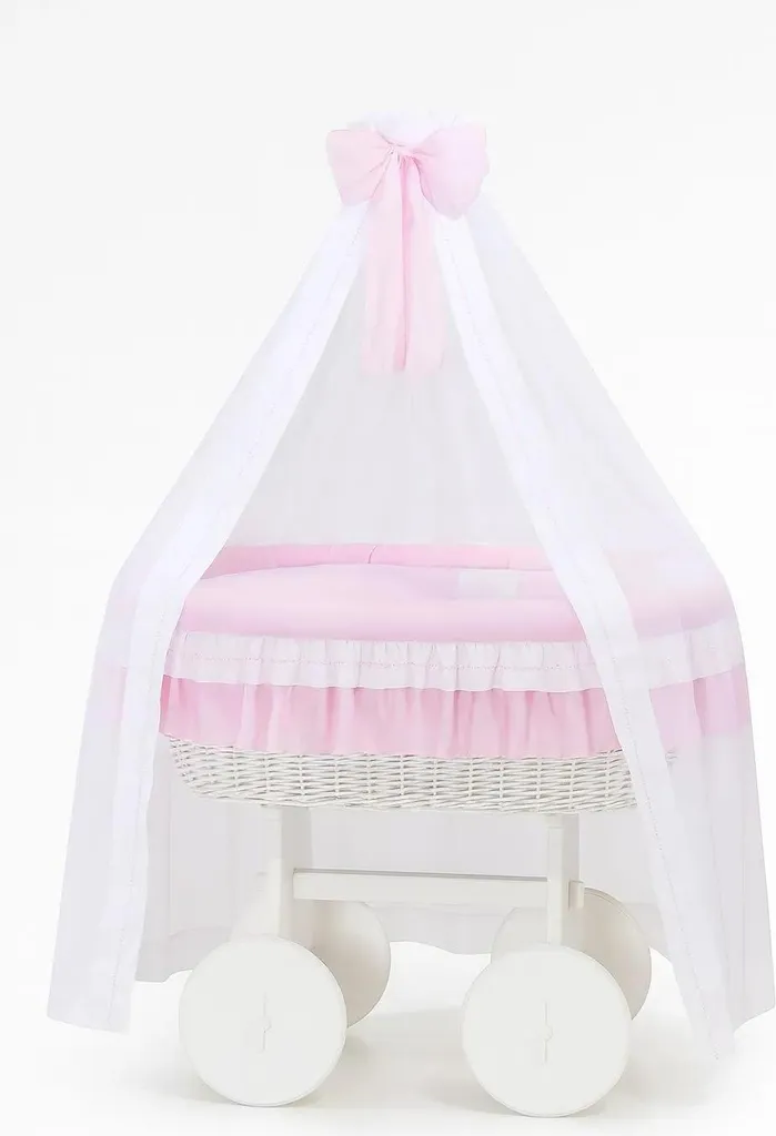 Panier Moses avec Baldaquin Rose pour Premier Lit de Bébé - Modèle Deluxe - 3