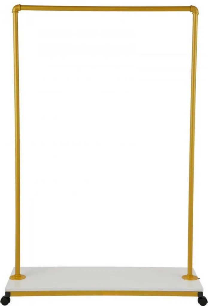 Portant à vêtements mobile : Solution rangement 100x150 Or Blanc