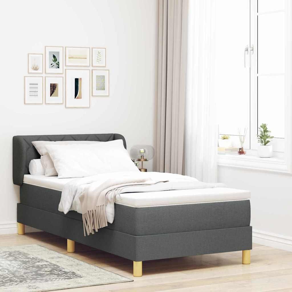Maison Exclusive - Boxspringbett mit Matratze Dunkelgrau 100 x 200 cm Stoff